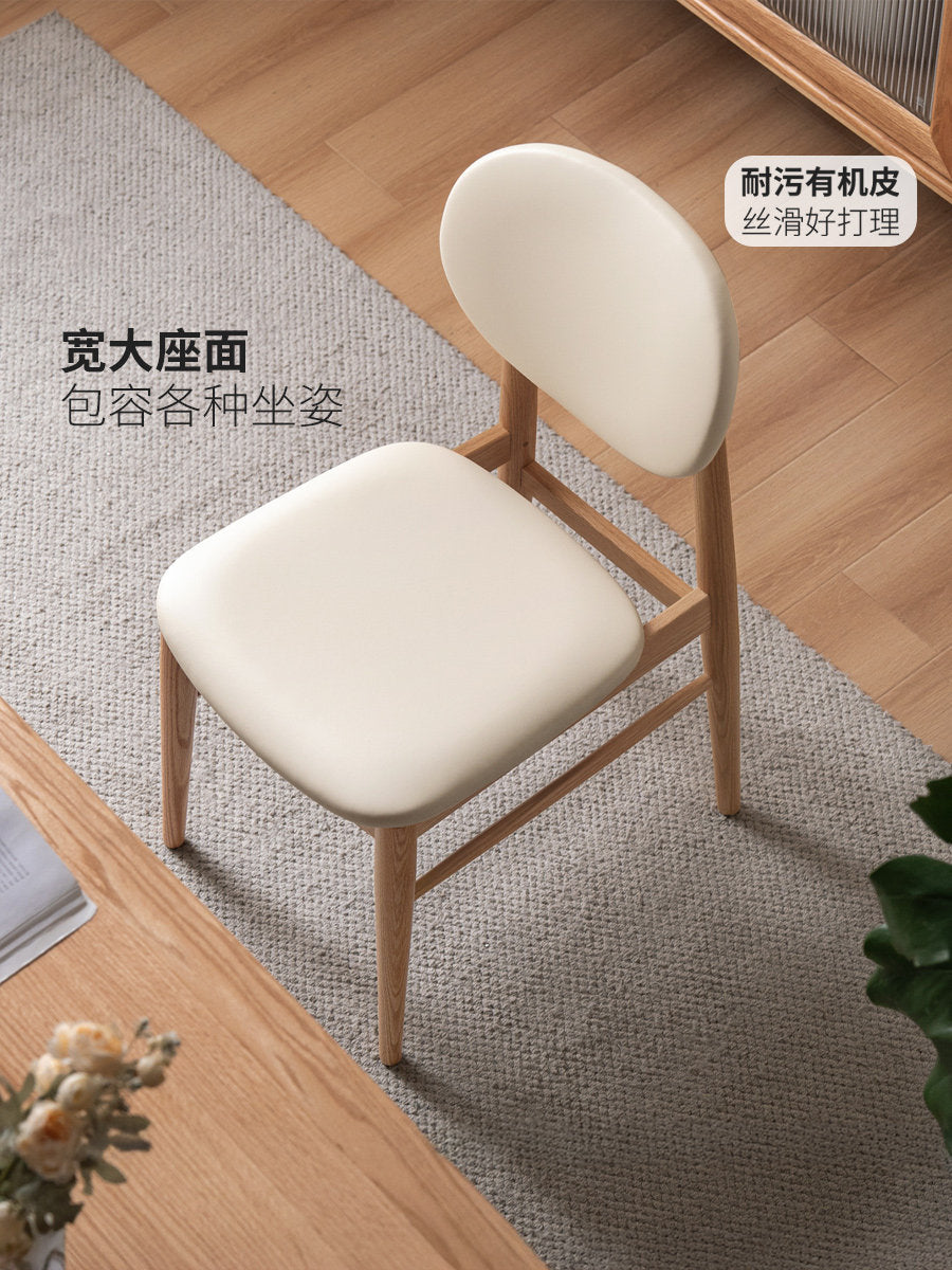实木餐厅餐椅椅子科技布软包靠背椅休闲椅书椅学习椅